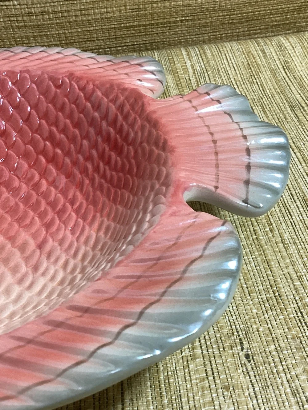 Fitz & Floyd Pink Fish-Shaped Ceramic Bowl - Decorative Fish Dish